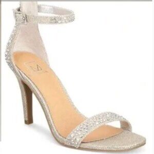 Silver glitter Heels sandals, Size 10